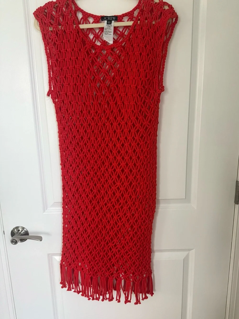 J. Crew Red macram coverup midi dress M/L never worn